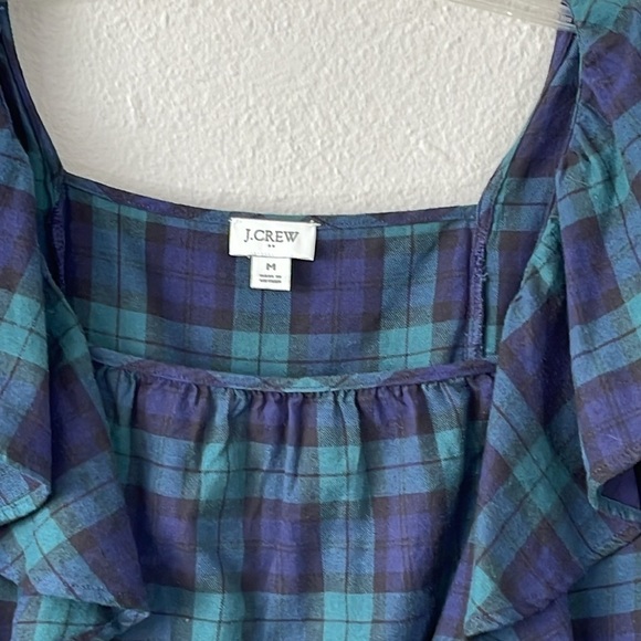 J.CREW Women's Blackwatch Plaid Flannel Top Size M - Picture 2 of 8
